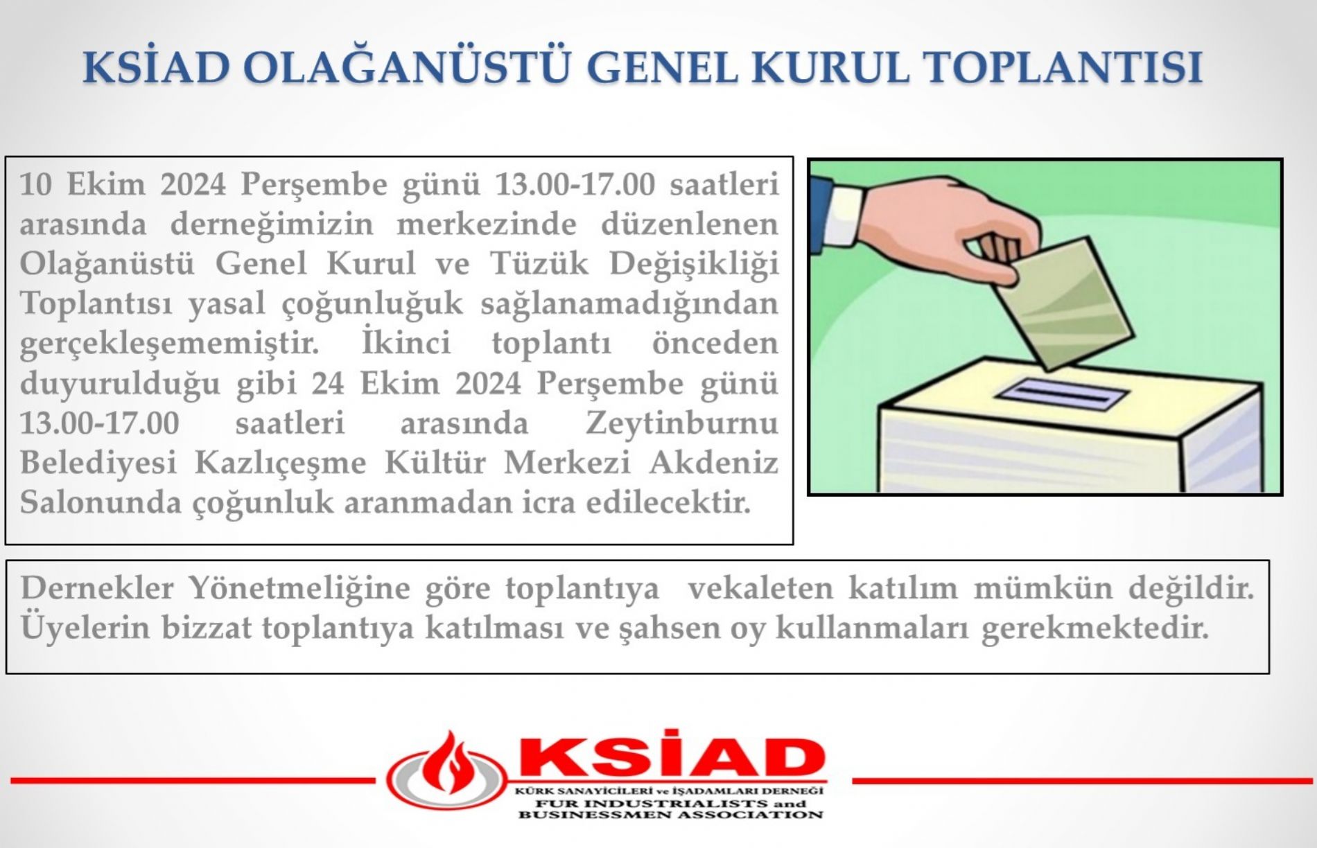 Ksiad Olağanüstü Genel Kurul Toplantısı Ksiad Olağanüstü Genel Kurul Toplantısı