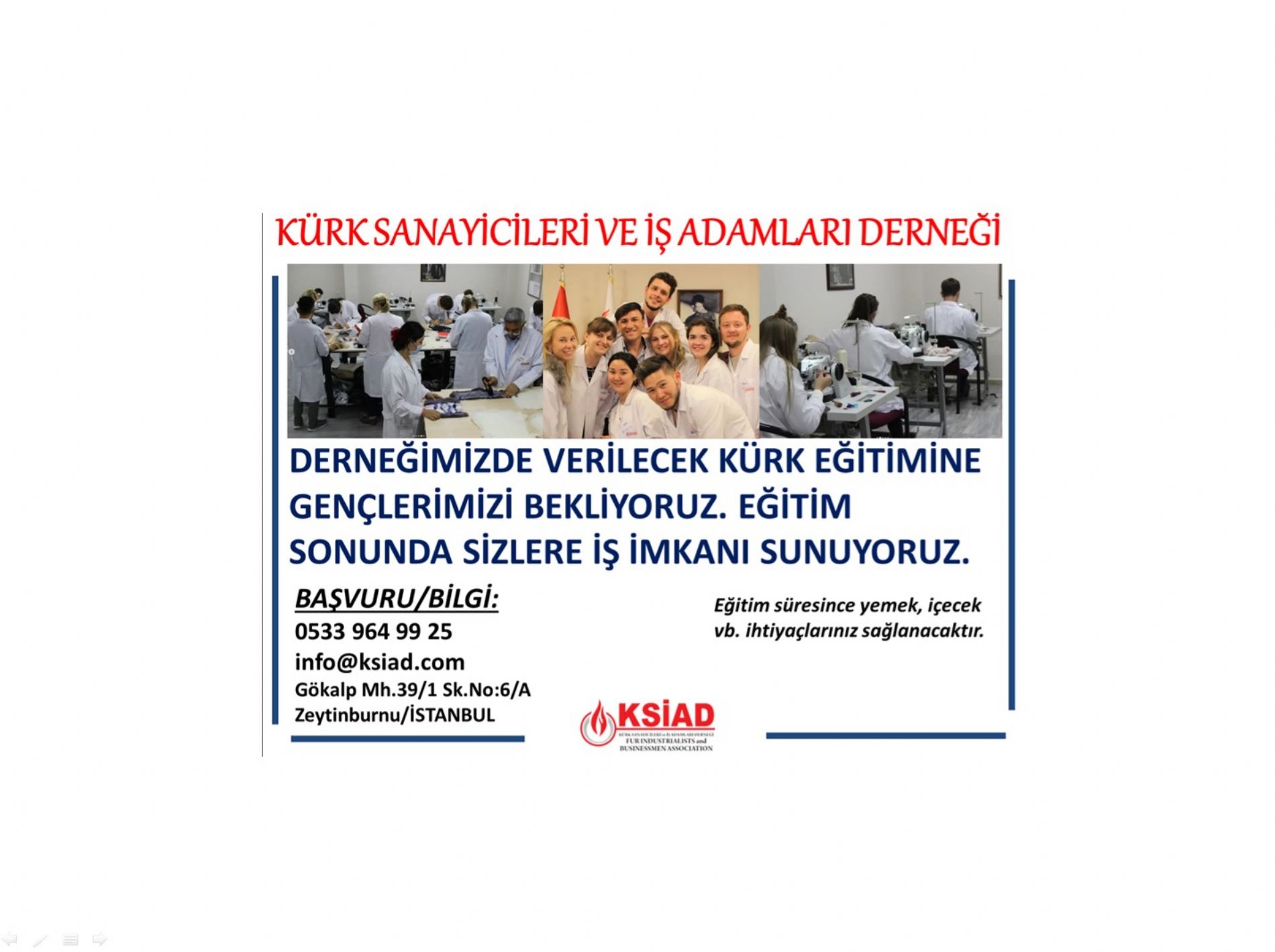 4 HAFTALIK EĞİTİM SONRASI GENÇLERİMİZE İŞ İMKANI SUNUYORUZ